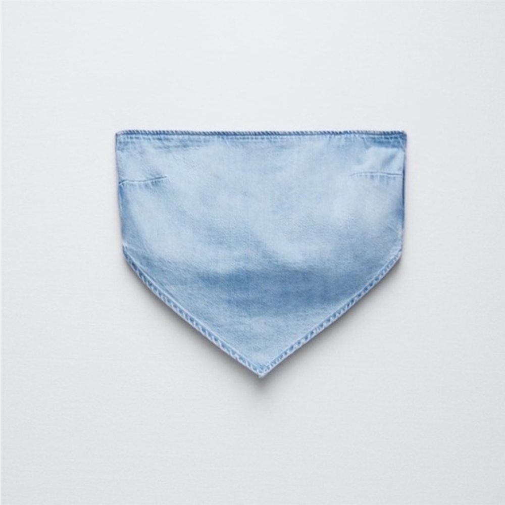 Zara Denim Handkerchief Crop Top